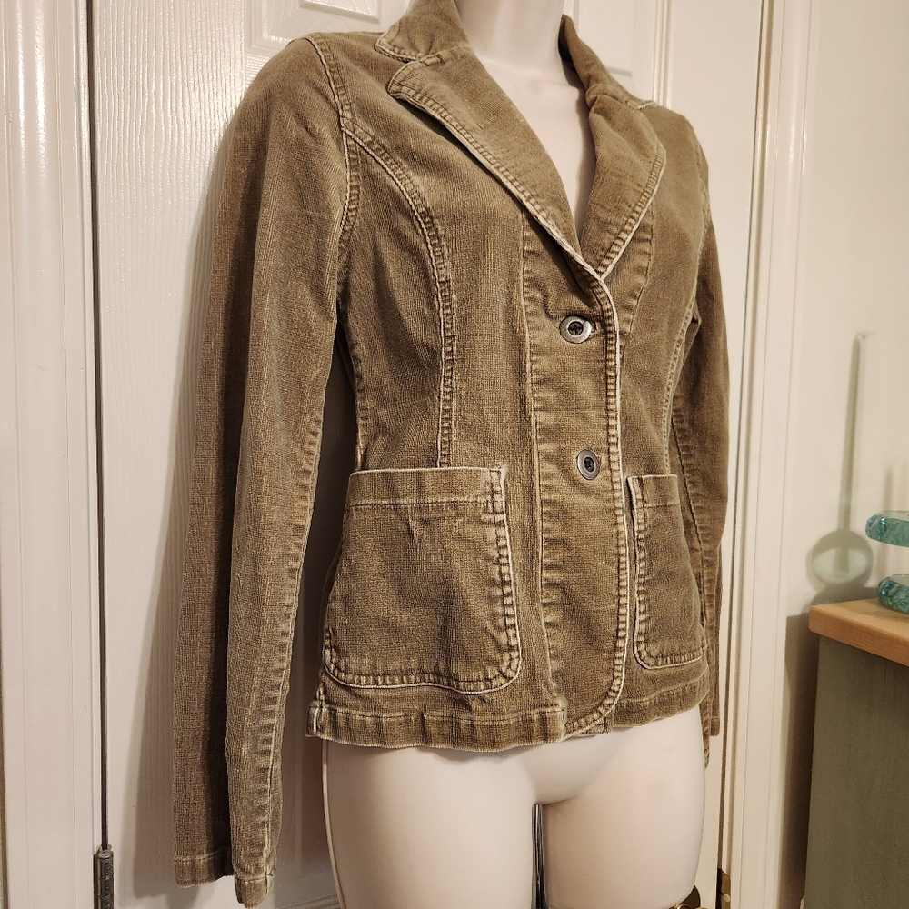 🦅 American Eagle Outfitters Brown Corduroy Button Blazer Jacket Size Small